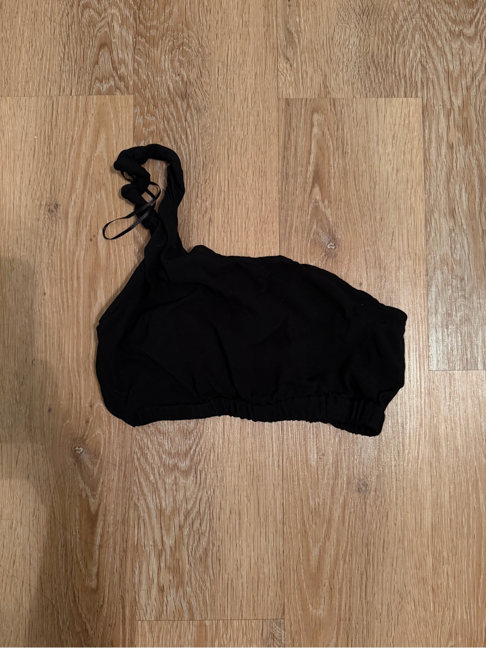 Black One-Shoulder Bralette Top